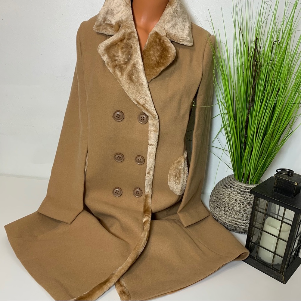 🚫SOLD🚫APRSFN DOUBLEBREASTED MIDI PEA COAT JACKET - Picture 5 of 6
